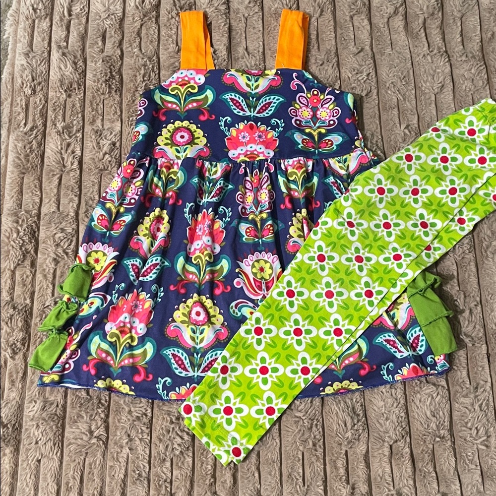 Colorful Kids Matching Set with Floral Design - Picture 3 of 3